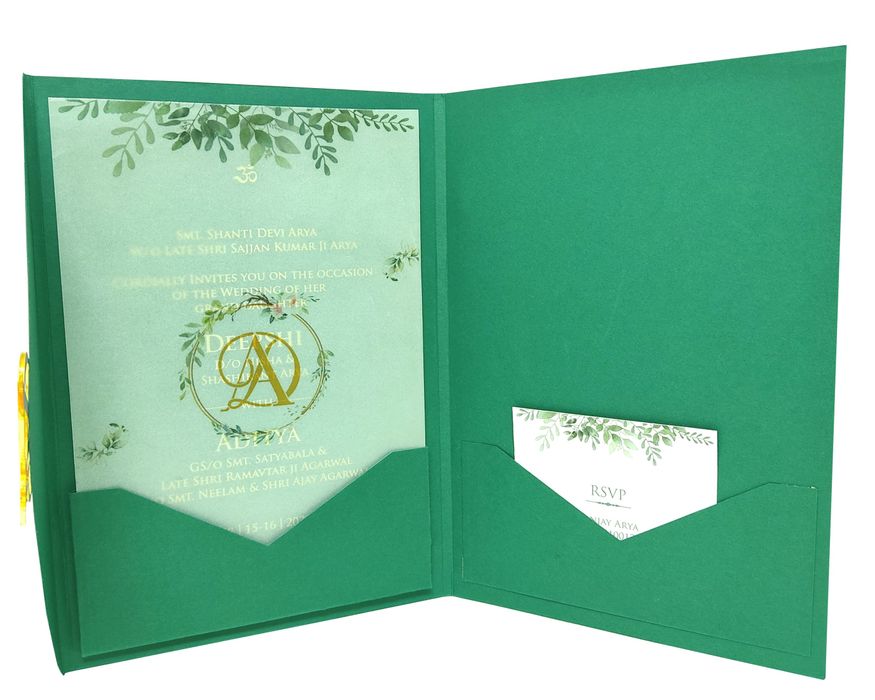 Green Designer Invitation Card
