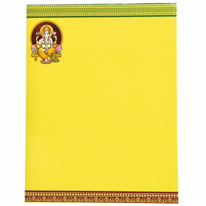 Yellow Classic Offset Balaji Padmavathi With Ganesha Invitation-KNK10780