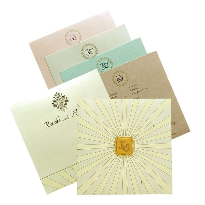 Cream Geometric Design Invitation Card