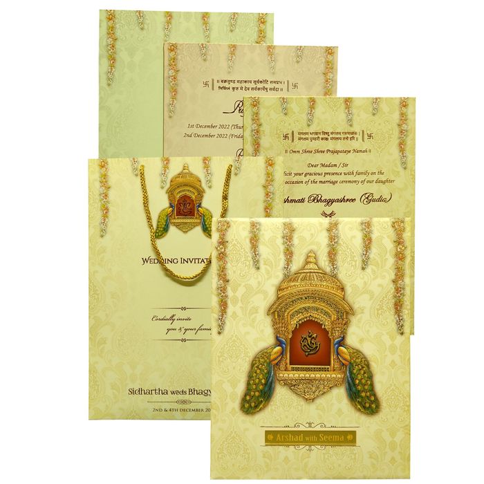 Sandal peacock premium sweet box card