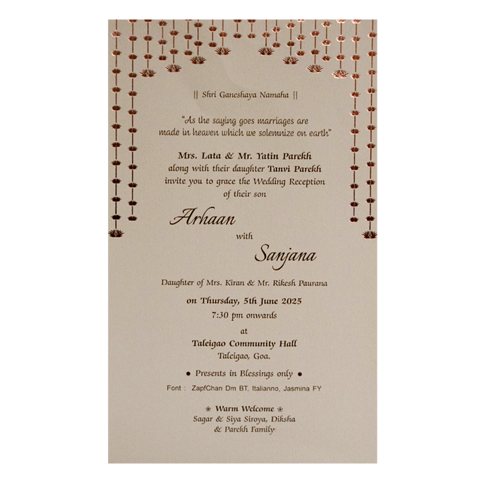 Pale Pink Single Sheet Invitation