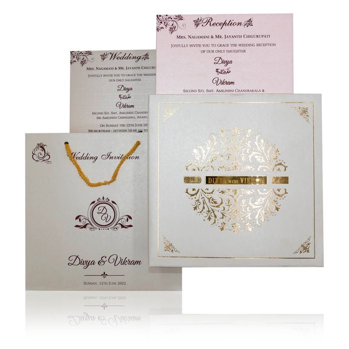 cream gold foiling sweet box card
