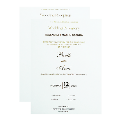 Chalk White Marriage Card