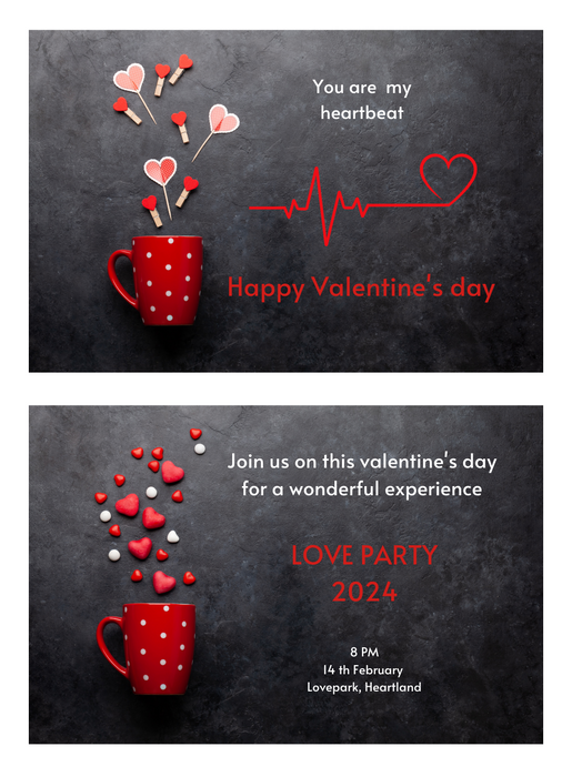 Red Mug Valentine s day Invitation