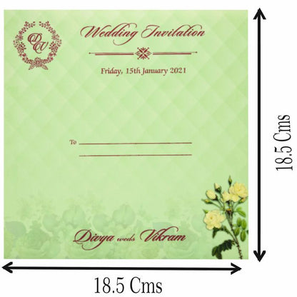 Green Premium Floral Panache Designer Card In Laser Cut-KNP7004G