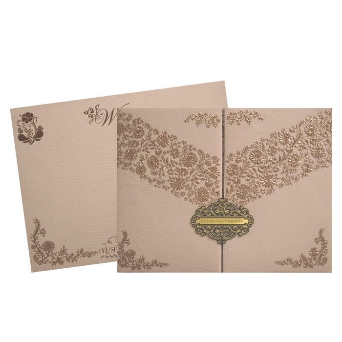 Pink Nectar Floral Padded Wedding Invitation