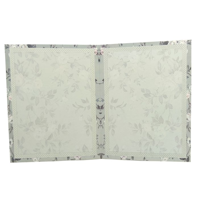 Grey Floral Nameplate Invitation Card