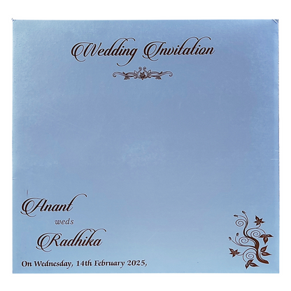 Blue Acrylic Nameplate Wedding Invitation