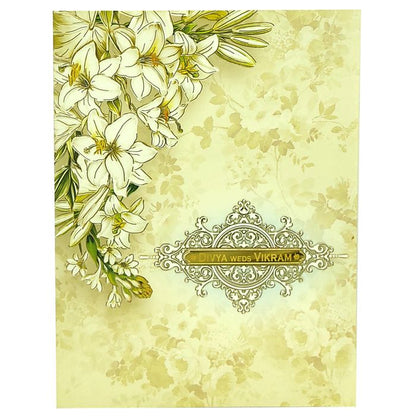 Green Classic White Floral Design With Name Plate-KNKC4047