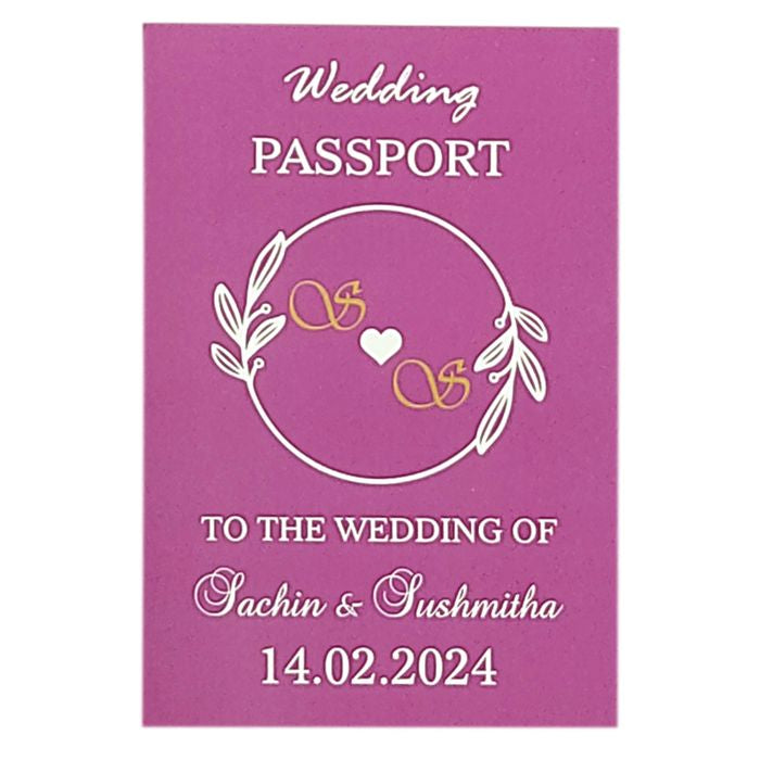 Violet Passport Invitation Card