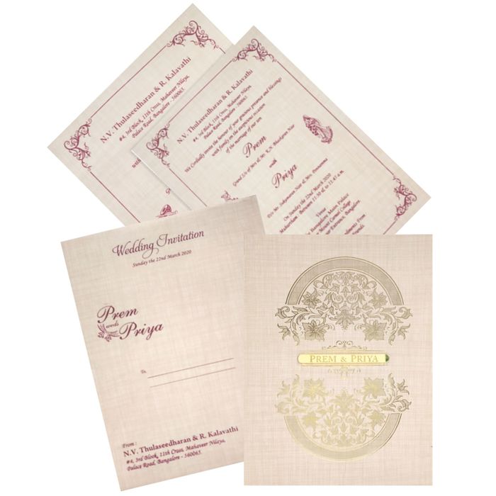 Sandal Premium Padded Stiff Board Invitation Card-KNPS9501S