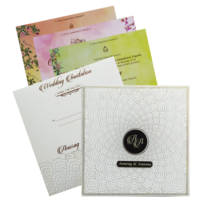 Ivory Padded Wedding Card