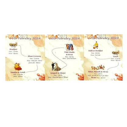 Peach Floral Fold Invitation Card