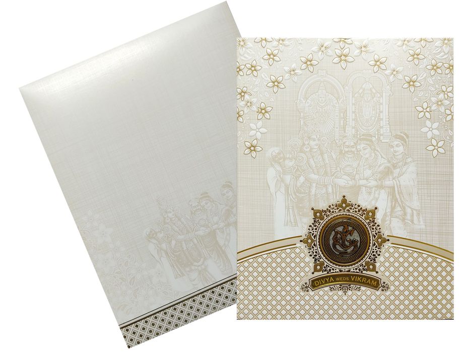 White Balaji Padmavathi  Invitation Card-KNJS2063