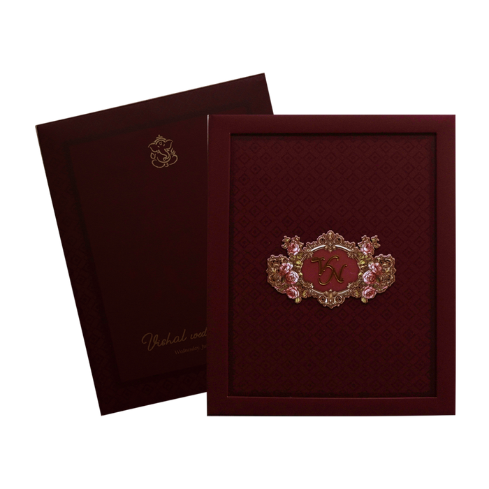 Dark Maroon Premium Invitation Card