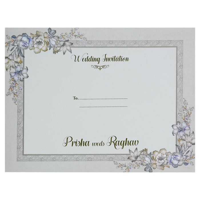 Beige Padded Wedding Card