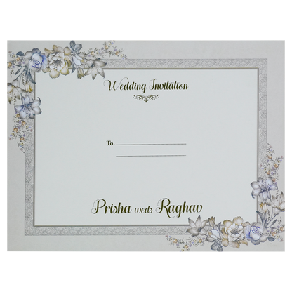 Beige Padded Wedding Card