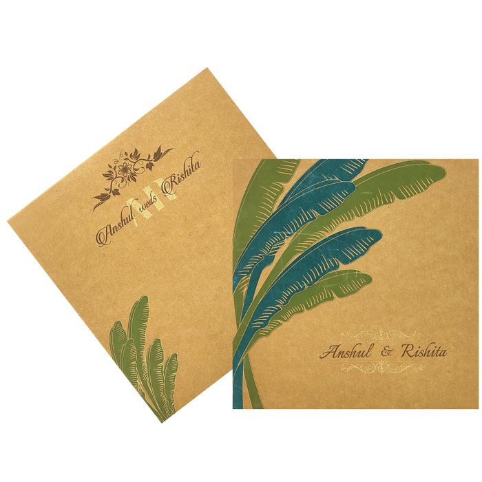 Kakhi Brown Wedding Card