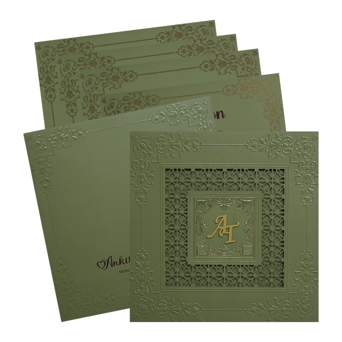 Olive Green MDF Marriage Card