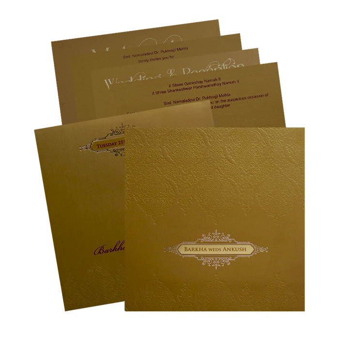 Golden Pattern Wedding Card