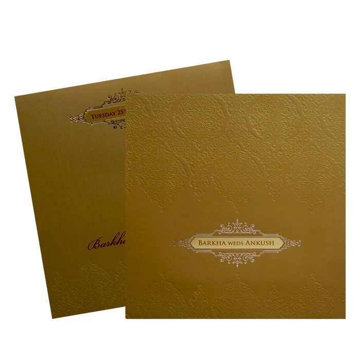Golden Pattern Wedding Card