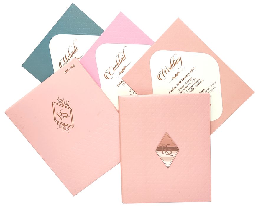 Peach Padded Marriage Card