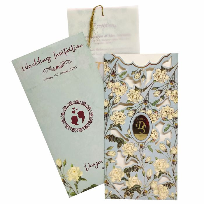 Green Laser Cut Invitation Card-Knp7006g