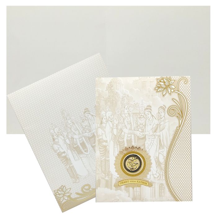 White Balaji Padmavathi Invitation Card-KNJS2057