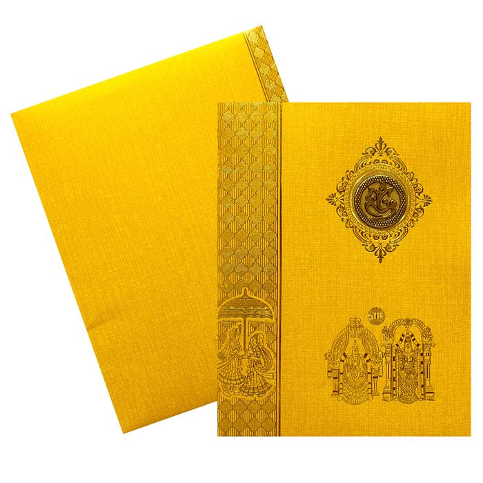 Orange Balaji Padmavathi Invitation Card