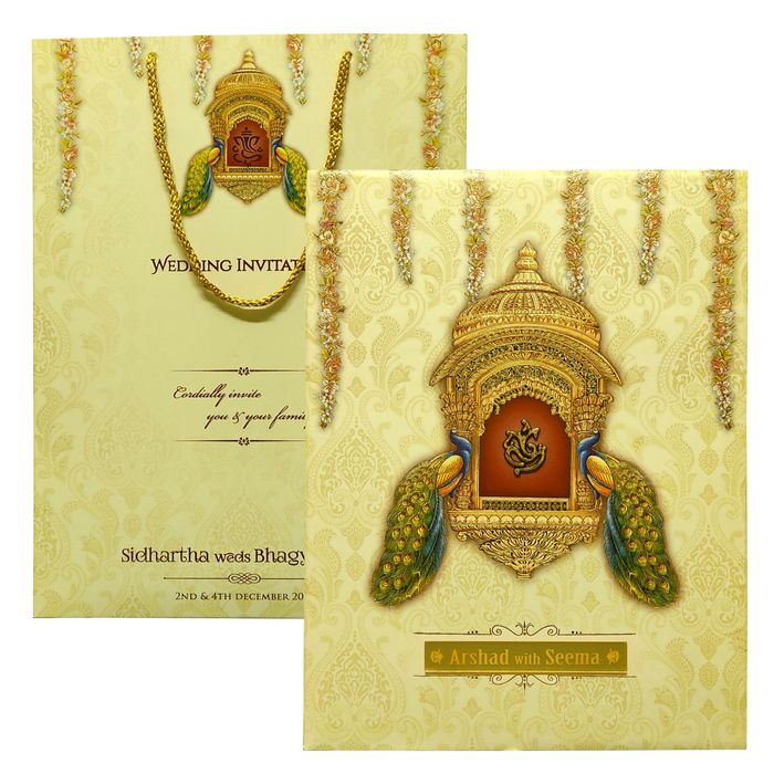 Sandal peacock premium sweet box card