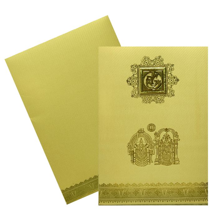 Gold Balaji Padmavathi Invitation Card