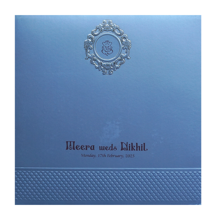 Light Blue MDF Wedding Card