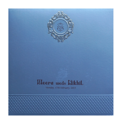 Light Blue MDF Wedding Card