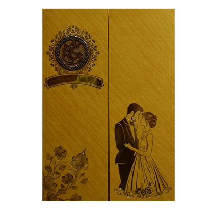 Gold Shiny Ganesha Wedding Card