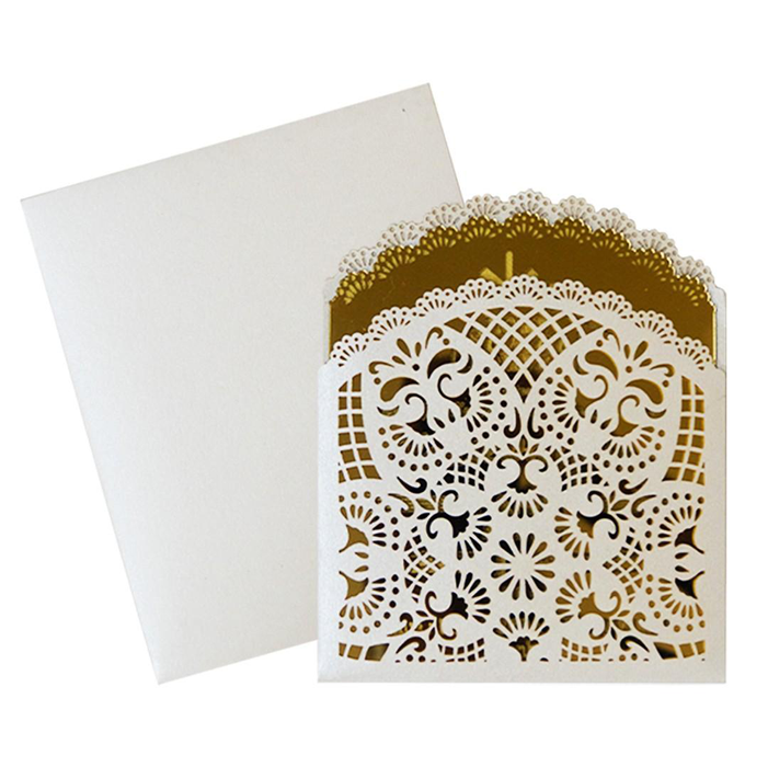 White Laser Cut with Acrylic Wedding Card