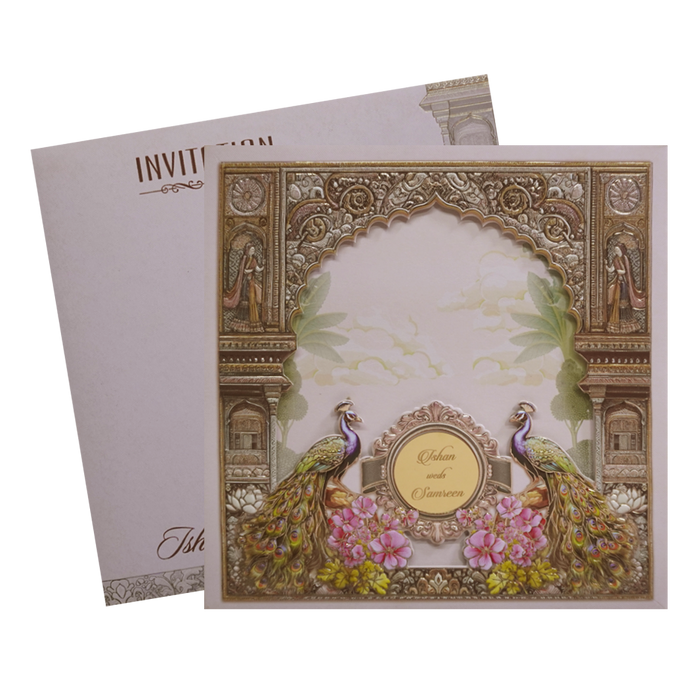 Light Pink Royal Padded Wedding Card
