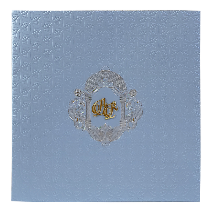 Blue Acrylic Nameplate Wedding Invitation