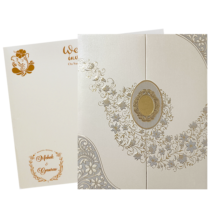 Light Cream Padded Nameplate Invitation Card