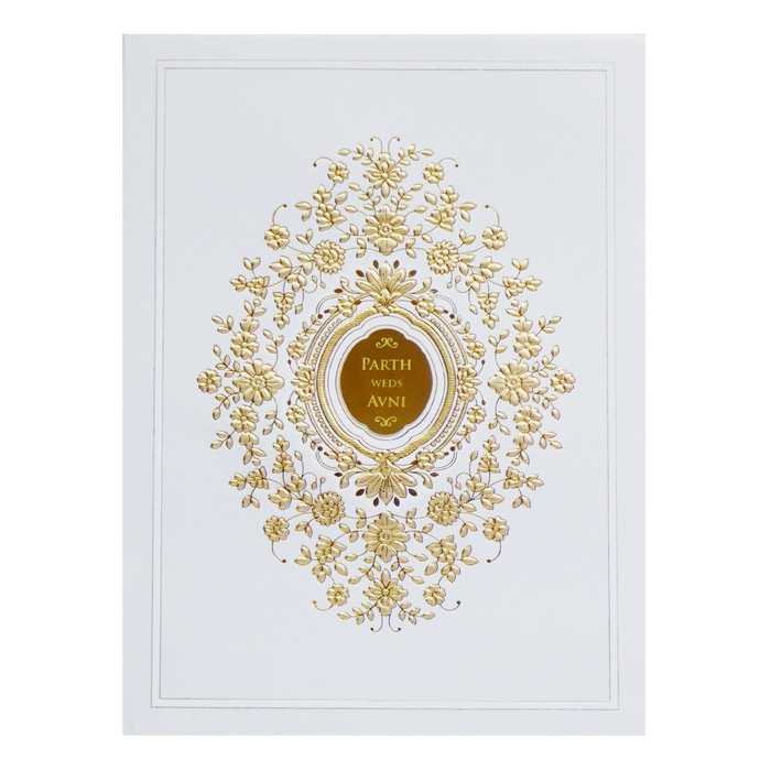 White Fancy Floral Invitation