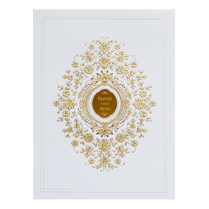 White Fancy Floral Invitation