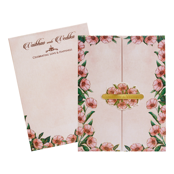 Peach Door Wedding Invitation Card