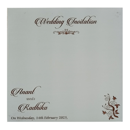 Grey Mandala Wedding Invitation Card