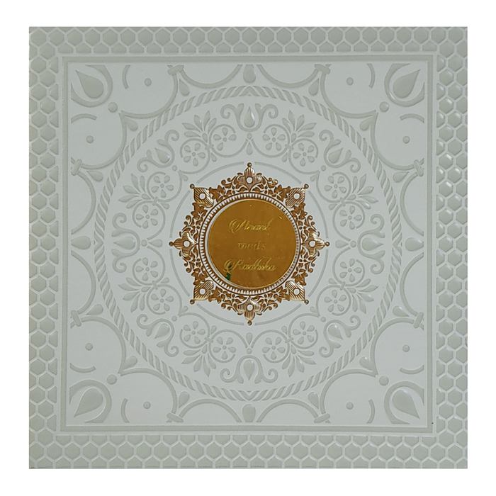 Grey Mandala Wedding Invitation Card
