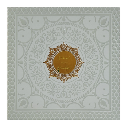 Grey Mandala Wedding Invitation Card