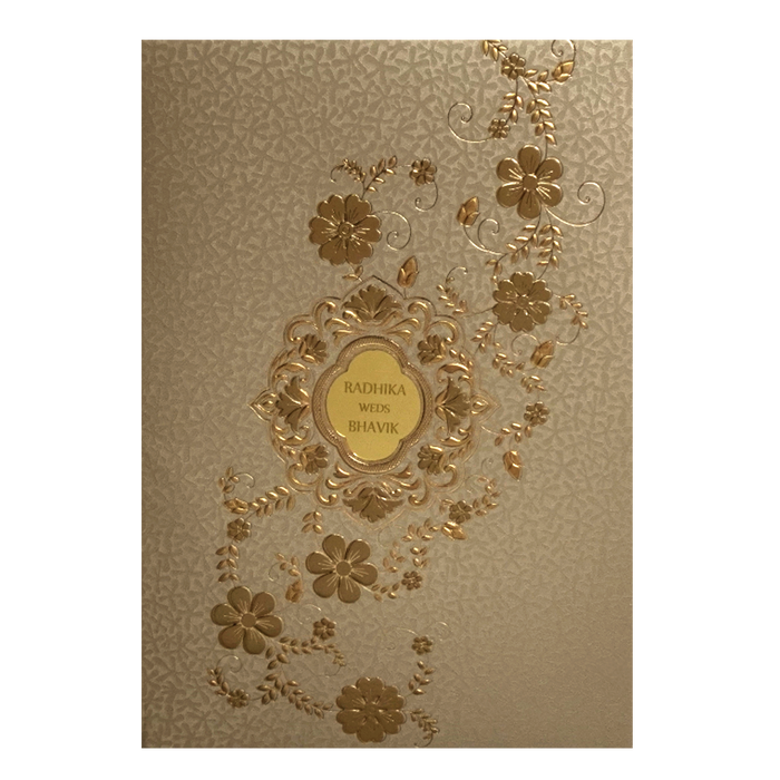 Light Brown Padded Wedding Invitation