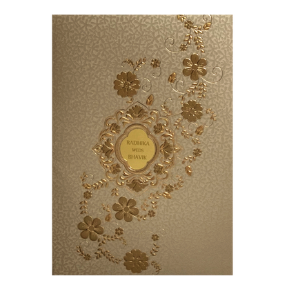 Light Brown Padded Wedding Invitation