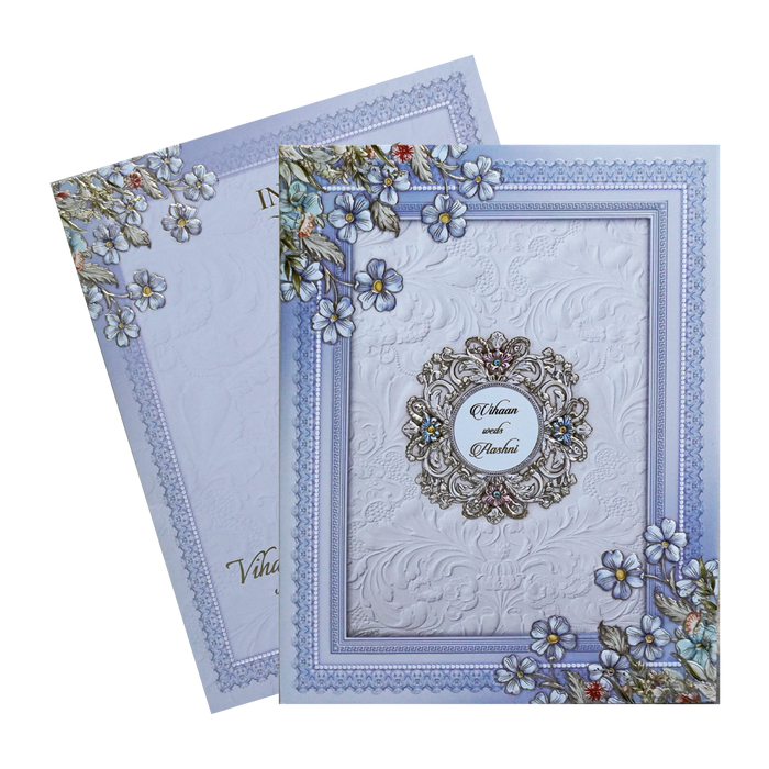Lavender Padded Floral Invitation Card