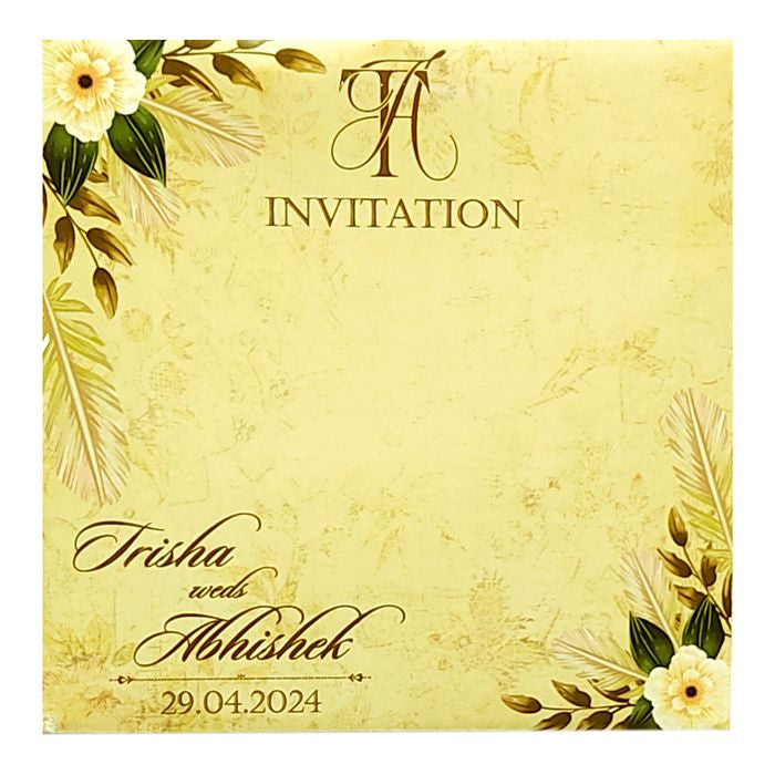 Barley White Tracing Sheet Wedding Card