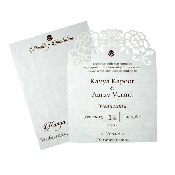 Marble White Laser Cut Single Invitation Card