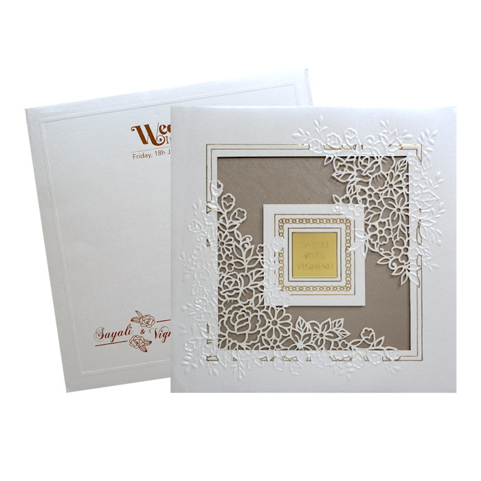 Cream Laser Cut Acrylic Invitation